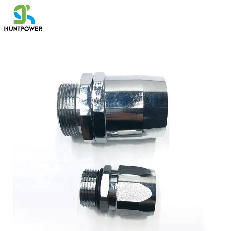 Swivel Reusable Brass Chrome Plated Fuel Dispenser Hose Fitting