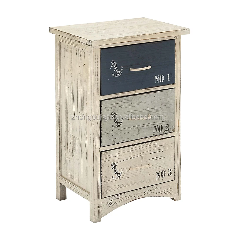 Whosale Modern Buff LL-079 Wooden Furniture Nautical Chest Cabinet for Living Room Bedroom