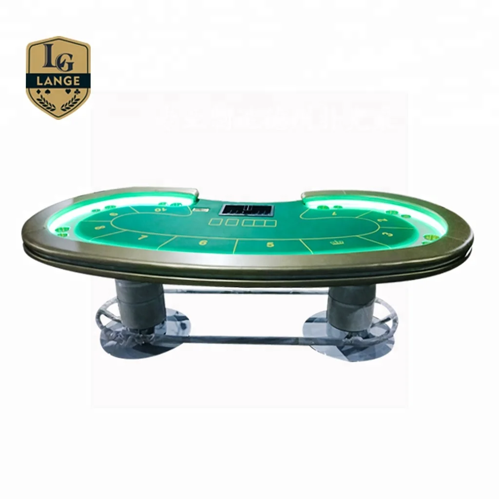 Роскошный настольный электронный покерный стол с USB-зарядкой для казино, Техасского холдема