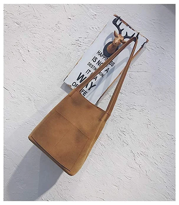 Women handbag fashion casual large shoulder suede bucket bag