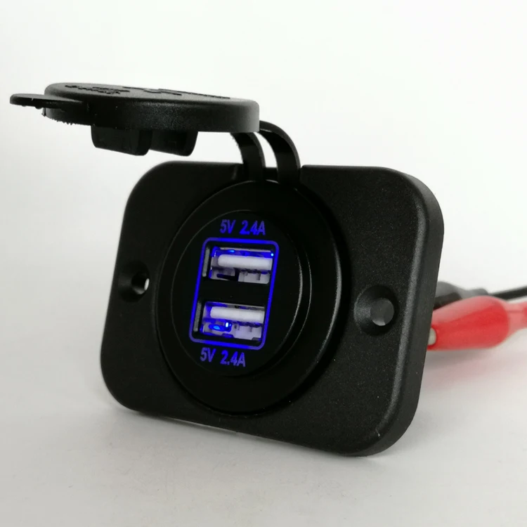 Panel mount car bus 5V 4.8A Dual USB socket charger