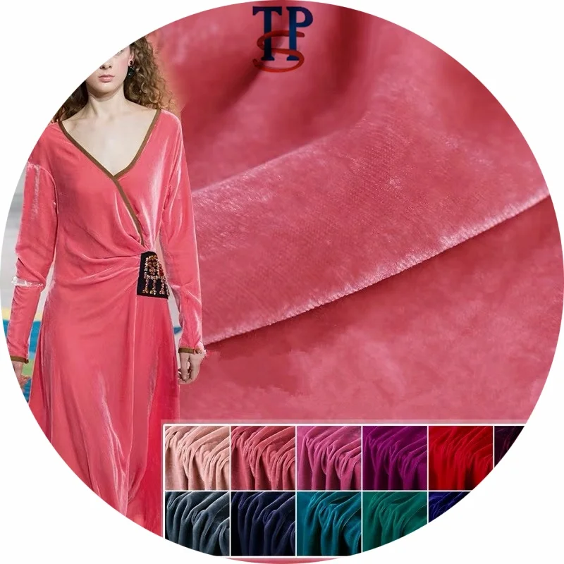 
dyed mulberry silk velvet fabric 22% silk 78% viscose 