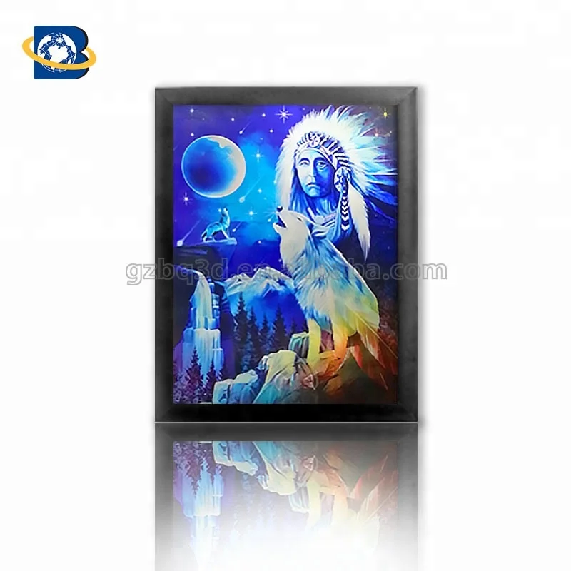 
Wholesale/Customized wolf 3d lenticular picture 3D flip printing 