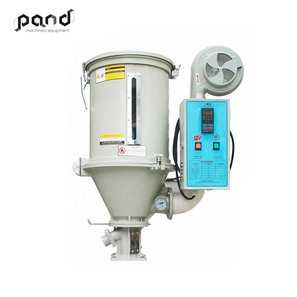 Plastic pellet hopper dryer for injection machine