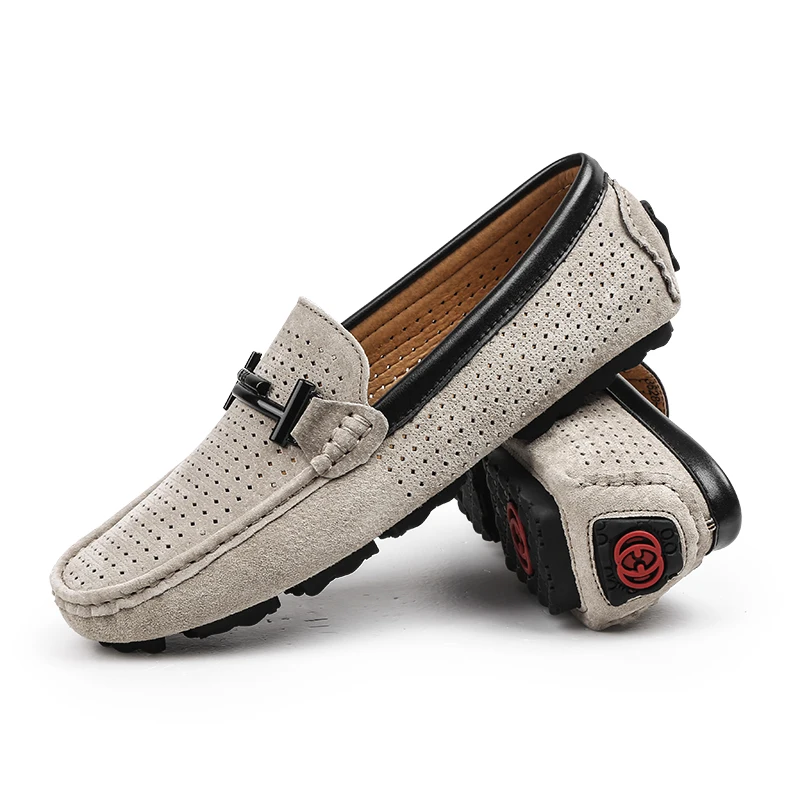 
OEM Fashion cow genuine leather men loafer shoes , summer moccasins 