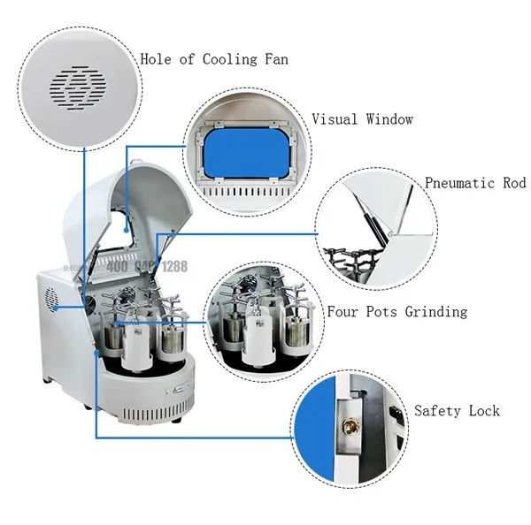 Китай тенкан XQM-0.4A 0.1um Micronizing мельница Планетарная шаровая мельница лабораторная дробилка для продажи