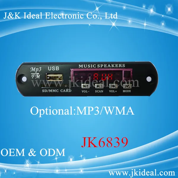Jk6839 лучшая цена usb sd fm радио mp3-плеер модуль, mp3 pcb с aux для автомобиля aux