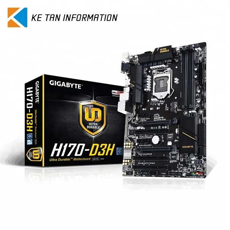 GIGABYTE GA-H170-D3H Used Motherboard with LGA1151 Supports 7th / 6th Generation Intel Core Processors