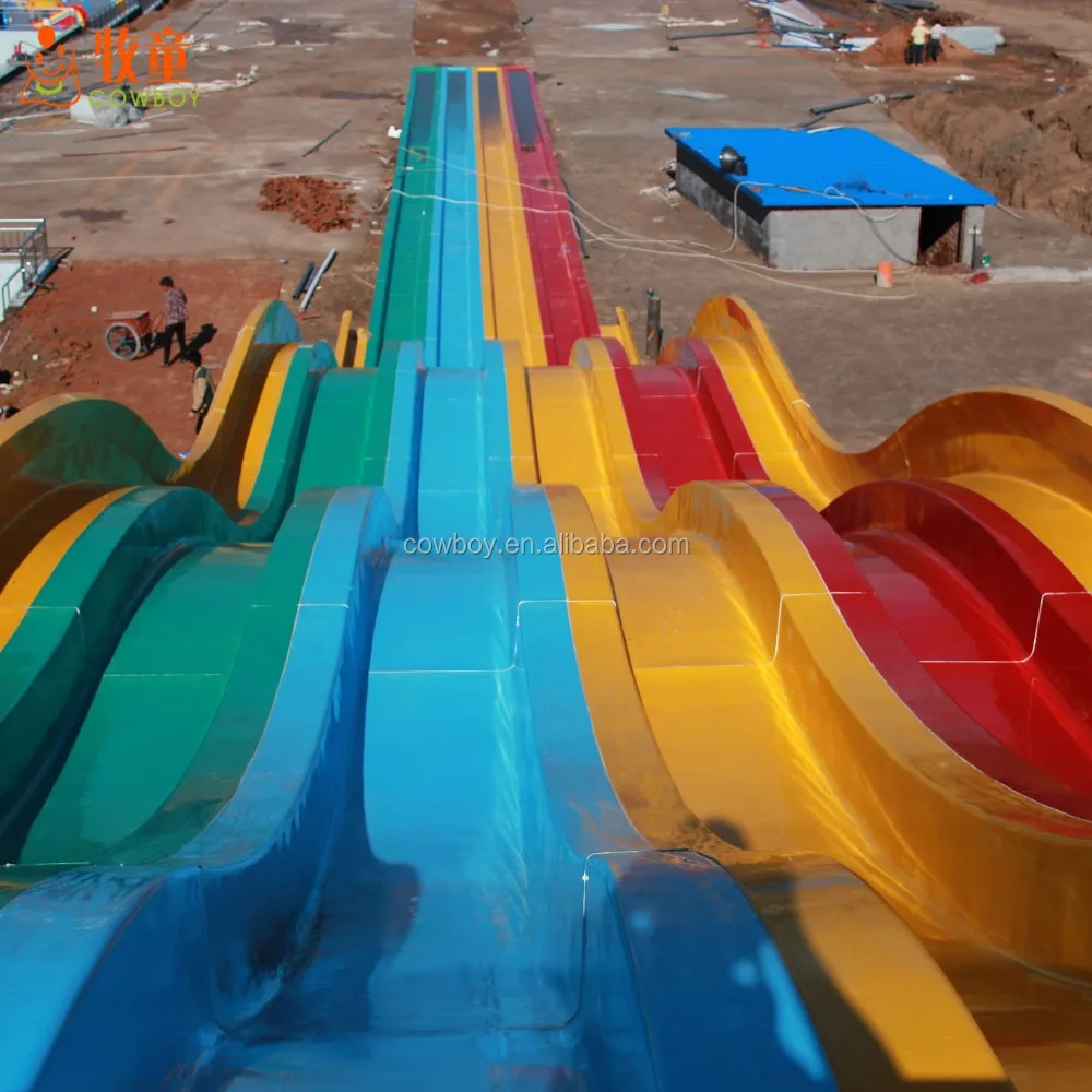 Cowboy extreme water park equipment rainbow water slide for adult