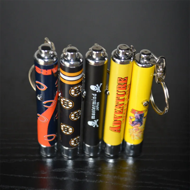 Mini LED flashlight keychain with custom logo projection for promotion
