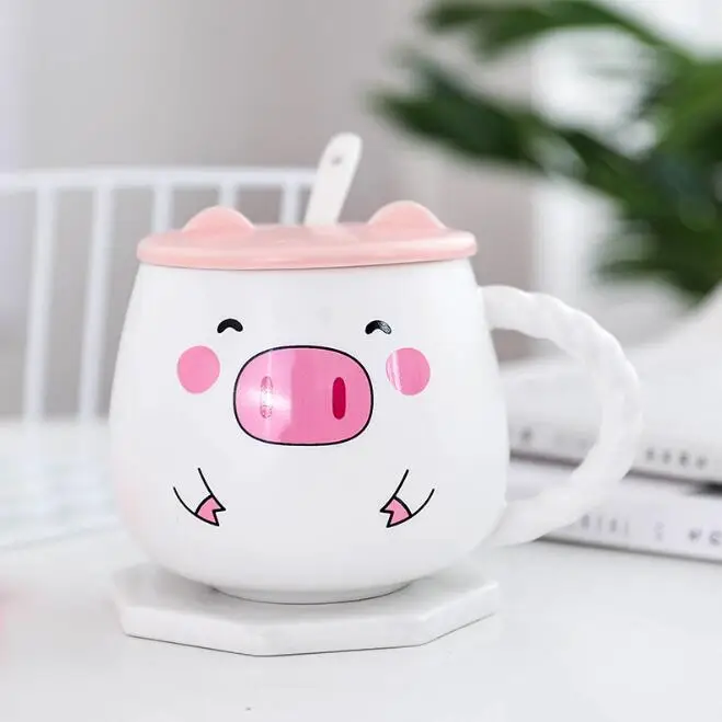 Creative children cartoon matte cute Ceramic coffee milk pig mug