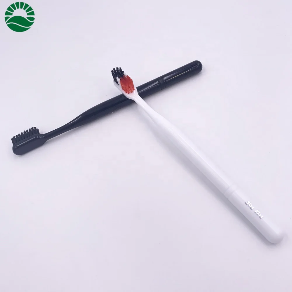 
Popular flag color bristles white and black 2 pack medium softness adult toothbrush 