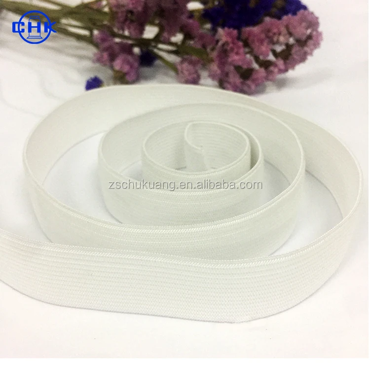 Wholesale 20mm white nylon elastic band webbing ribbon for garment