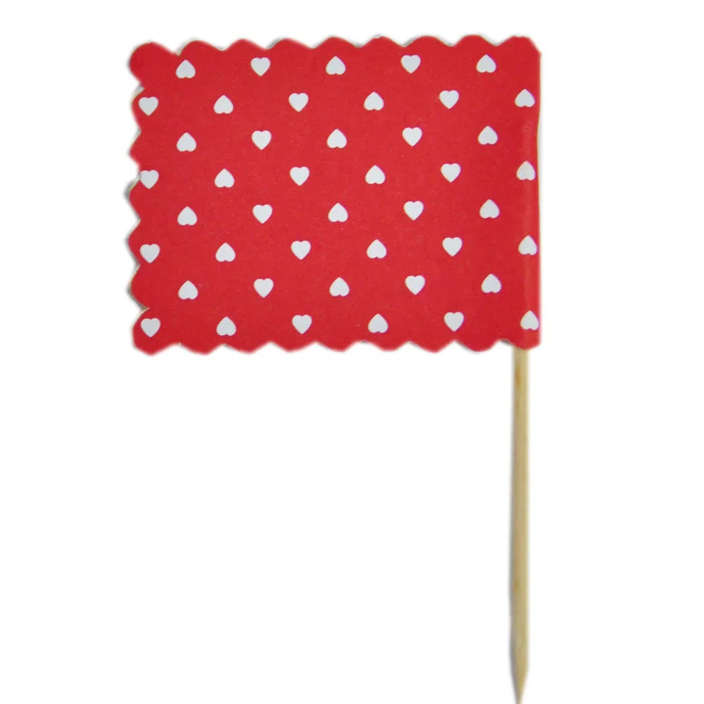 Party Supplier Factory Direct custom Cake Flags, Flag Birch Wood Toothpick