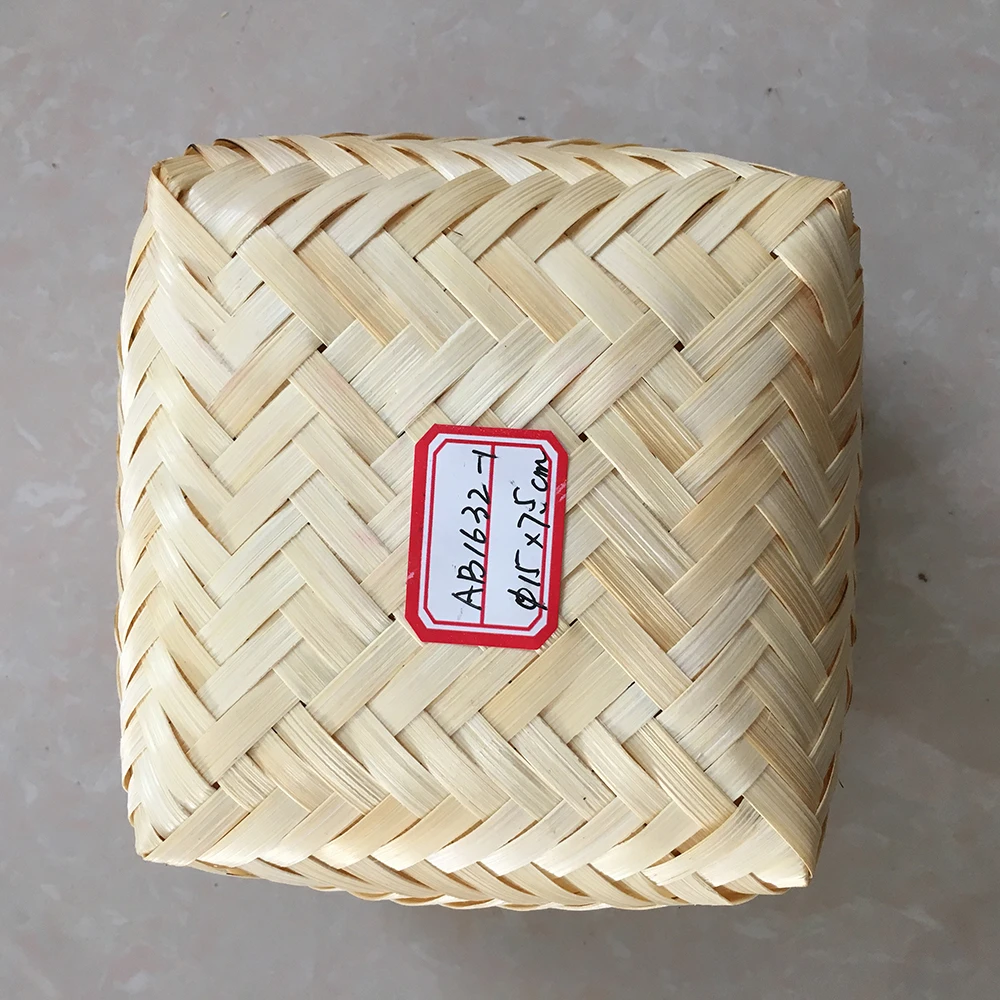 
Cheap handmade round mini gift bread fruit bamboo basket 