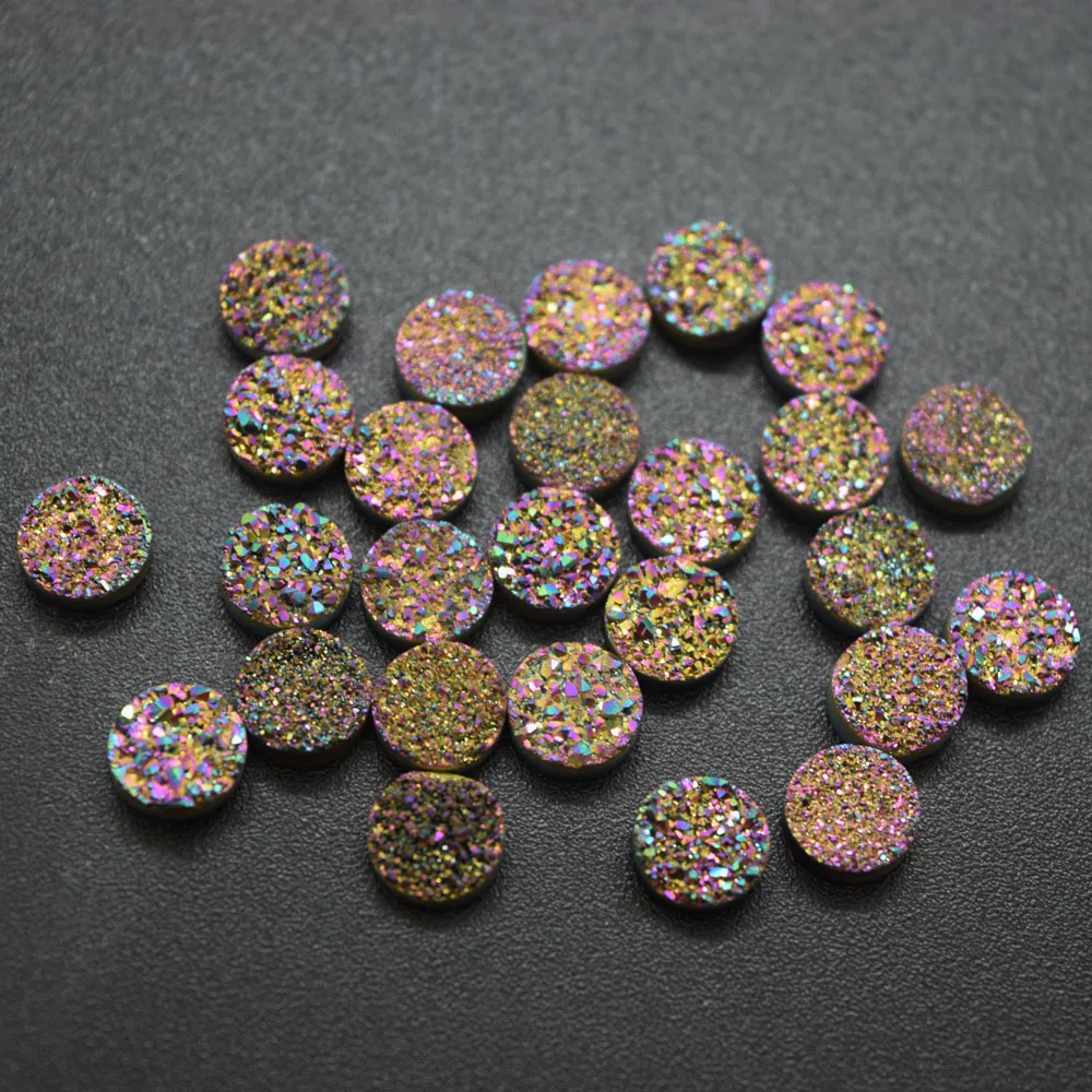 Factory Price Rainbow Red Natural Agate Druzy