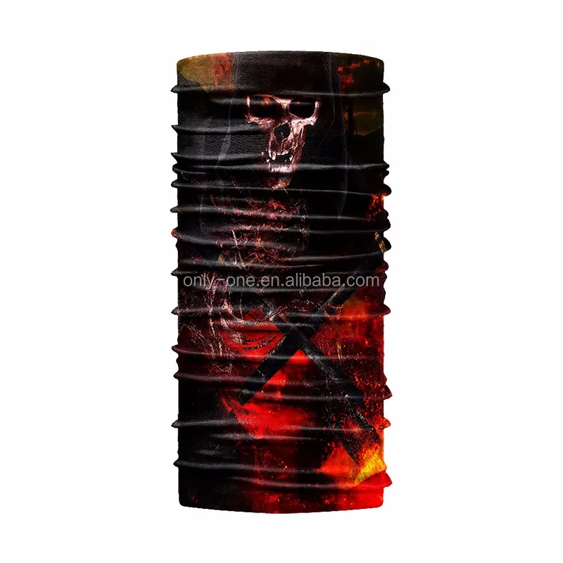 2017 Hot Sale 100% Polyester Microfiber New Design Custom Multifunction Seamless Skull Mask Bandana