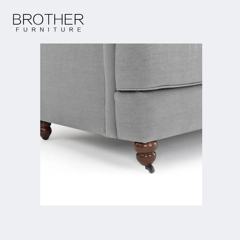 Simple design soft living room double seater sofa bed grey double fabric sofa