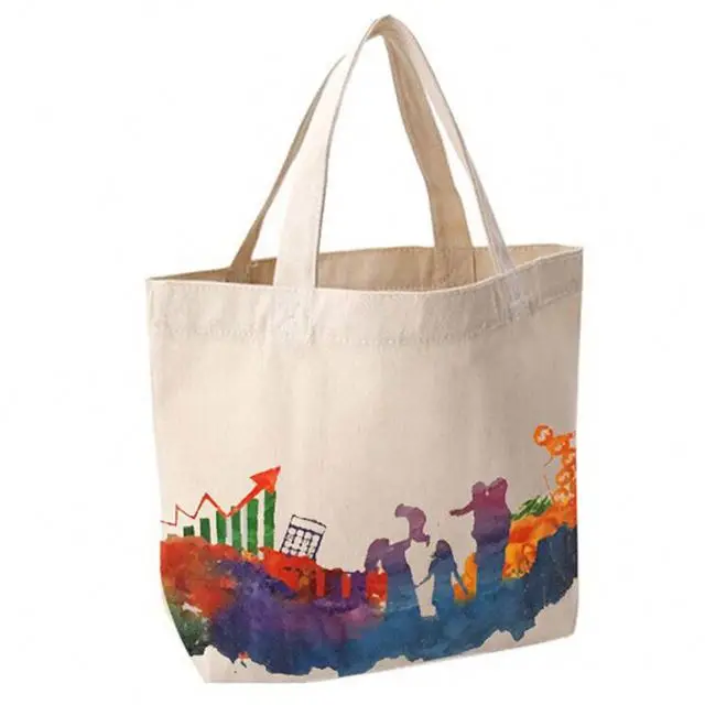 
Promotional eco friendly handled natural organic cotton shopping tote bag 