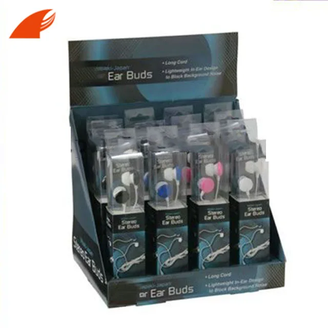
Recycled Custom Printed Advertising Cell Phone Accessory Headphone Cardboard Counter Display 