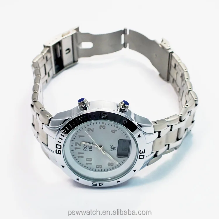 Solar power alloy bracelet digital watch with date men radio watches China supplier