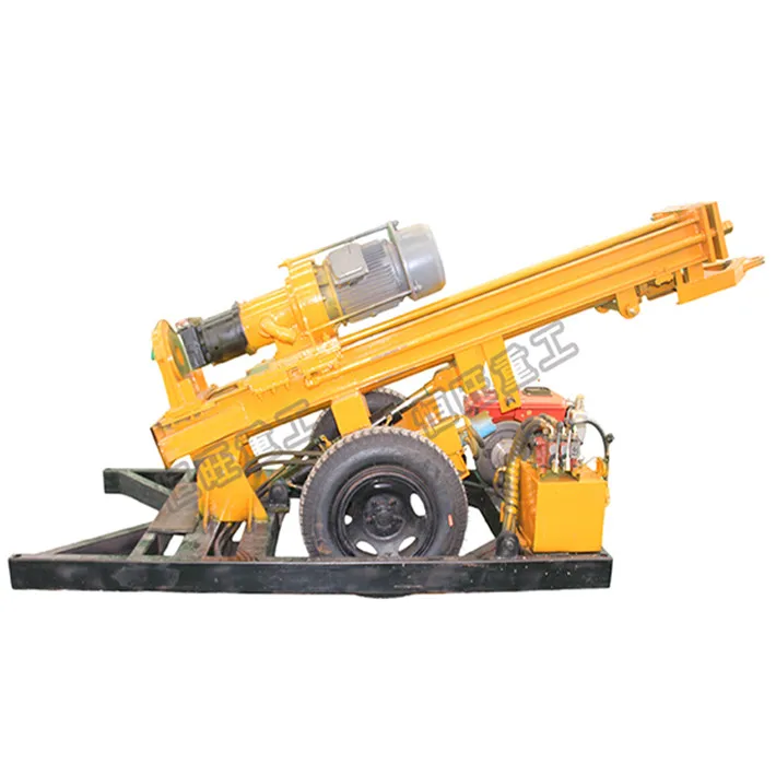 diesel powered wheel hydraulic lifting drill pipe pneumatic water well drilling rig for marble geology