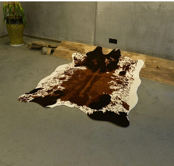 Zhejiang Artificial cowhide rugs leather carpet patchwork cow skin carpets