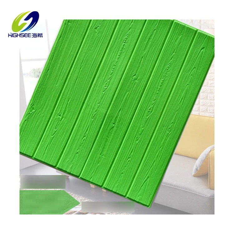 3D wooden color design wallpaper / PE foam Self-adhesive Wall Stickers