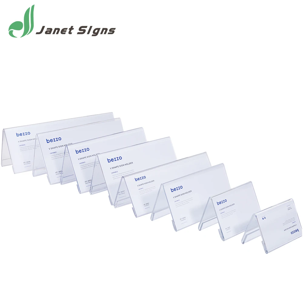 
Customizable Acrylic Sign Holder Table Card V shape acrylic A4 paper display stand 