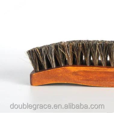 Maple Wooden Dance Shoe Polish Cleaning Shine Ship Type Brush High Quality Horsehair Shoe Brush