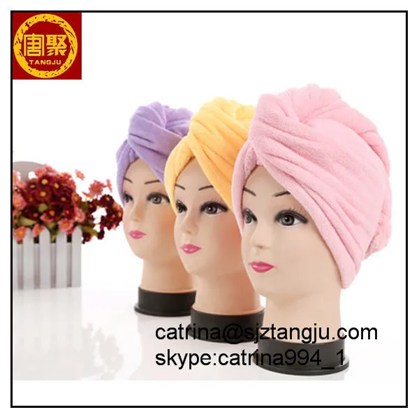 quick dry soft 35*70 black white microfibre hair-dry wrap hat Microfiber cap Magic Hair Drying dryer Turban Wrap towels for hair