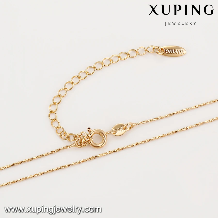 43844 xuping hot sale cheap simple gold chain necklace fashion gold plated jewelry necklace