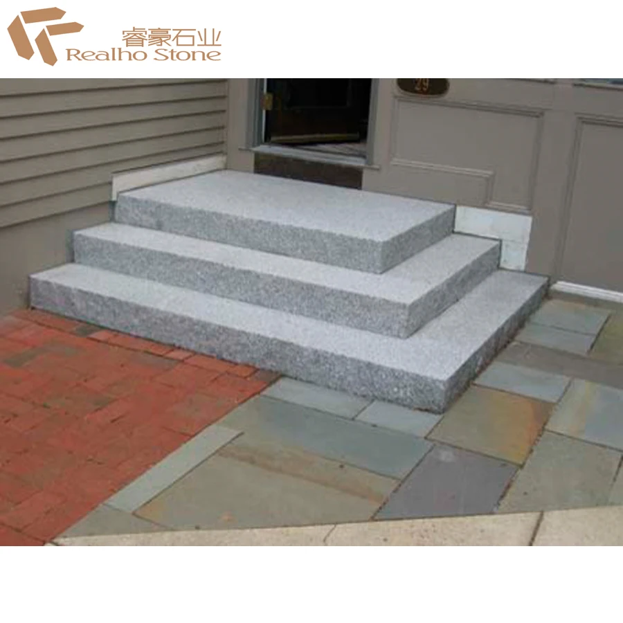 
Nature White / Grey Granite Kerbstone For Outdoor Stairs Steps Design 