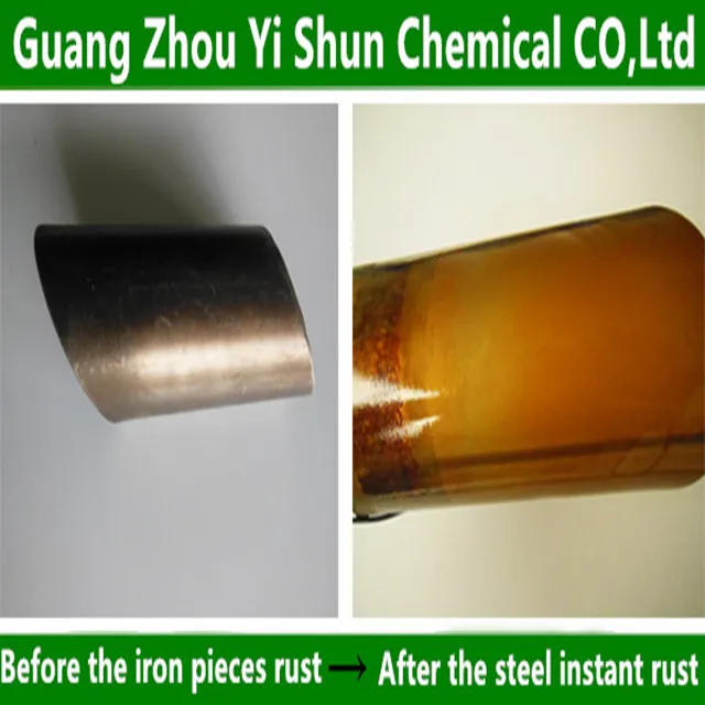 The reagent that rust rapidly the reagent that rusts on the metal surface Chemical rusted agent