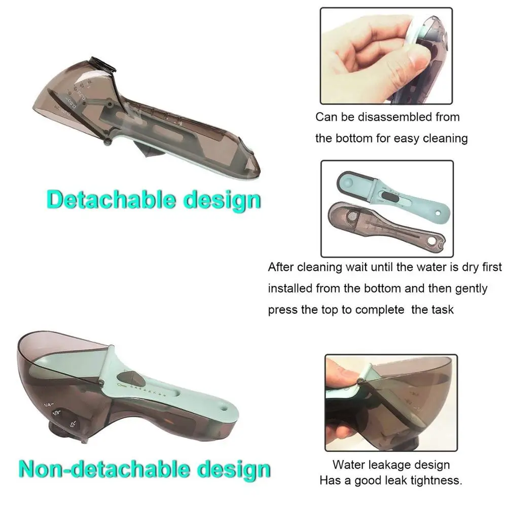 Multifunctional Adjustable Measuring Spoons with Magnetic Snaps