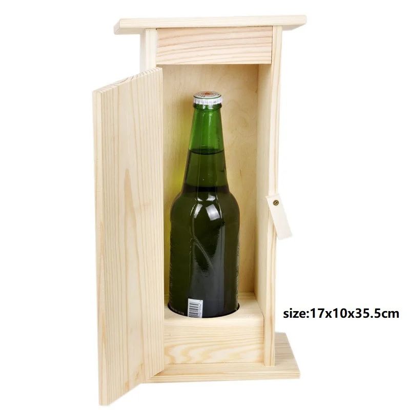 Cheap Price Vintage Single Bottle Solid Wooden Wine Packaging Box whiskey box