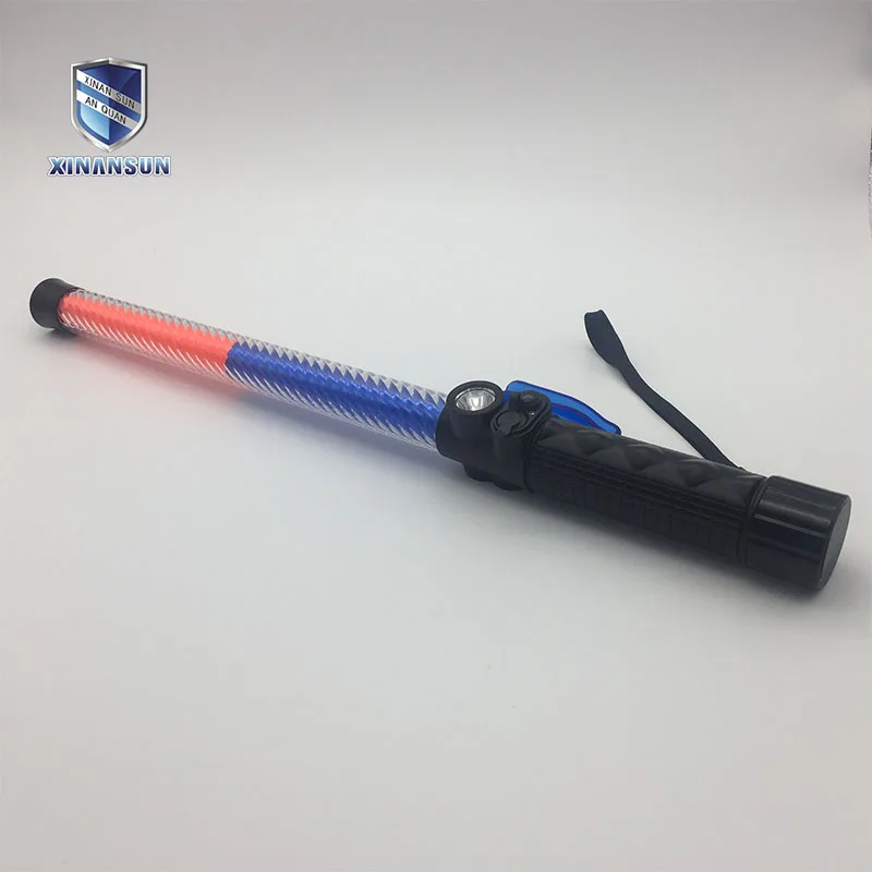 
police riot self defense led foam glitter stick baton with flashlight 