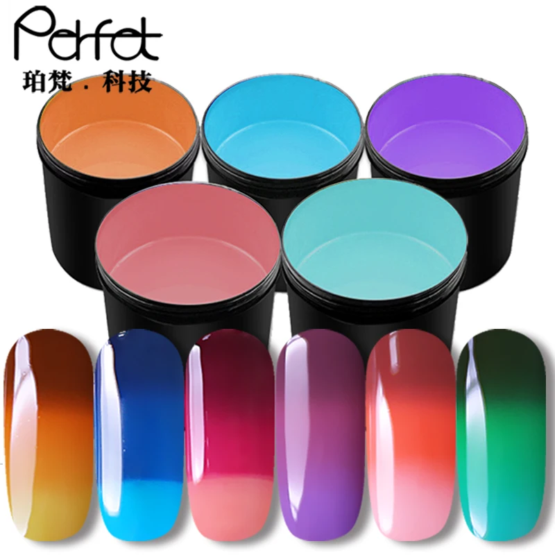 Factory customized high quality thermochromic Uv gel Non toxic Top and Base Coat extended nail polish Paint Uv resin polish
