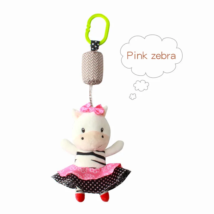 Dolery zebra animal baby hanging plush toy rattle D105F