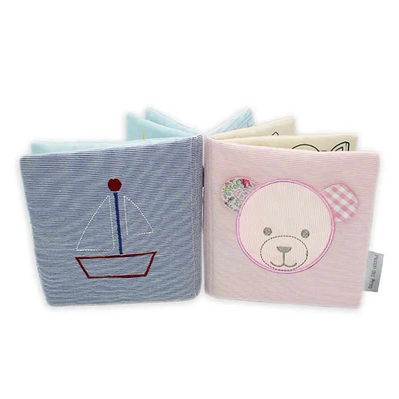 Ready to ship Blue Baby teething toy soft animal cloth book baby  education toys fabric book
