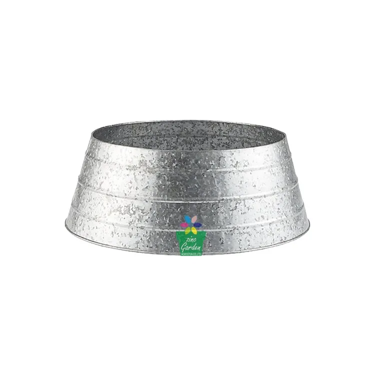 Wholesale price galvanized metal tree collar skirts snow decorative clear ornaments for Christmas tree