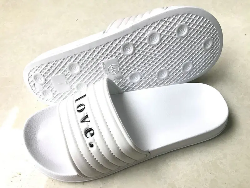 
new pure white color high quality pu men slider slippers 