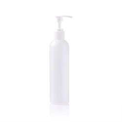 8oz 12oz plastic round shoulder  HDPE Cosmetics Packaging Wax Container shampoo and conditioner bottle Pump Bottle