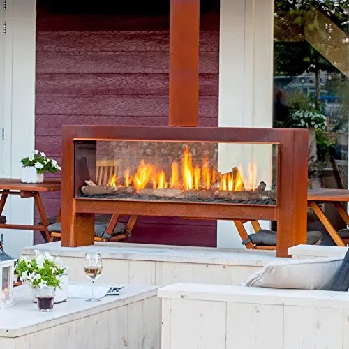 Patio outdoor corten steel wood burning freestanding Fireplace