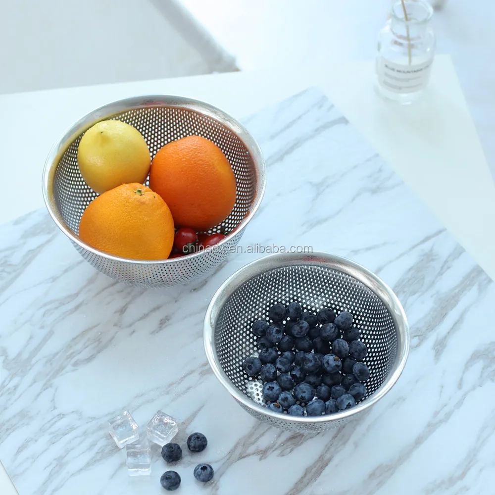 
Stainless Steel Professional 5-Quart / 6-Quart / 8-Quart Micro-perforated Colander 