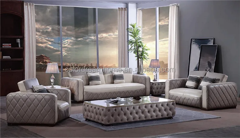 home furniture modern style luxury set design low price sofa set, genuine leather sofa, latest living room sofa