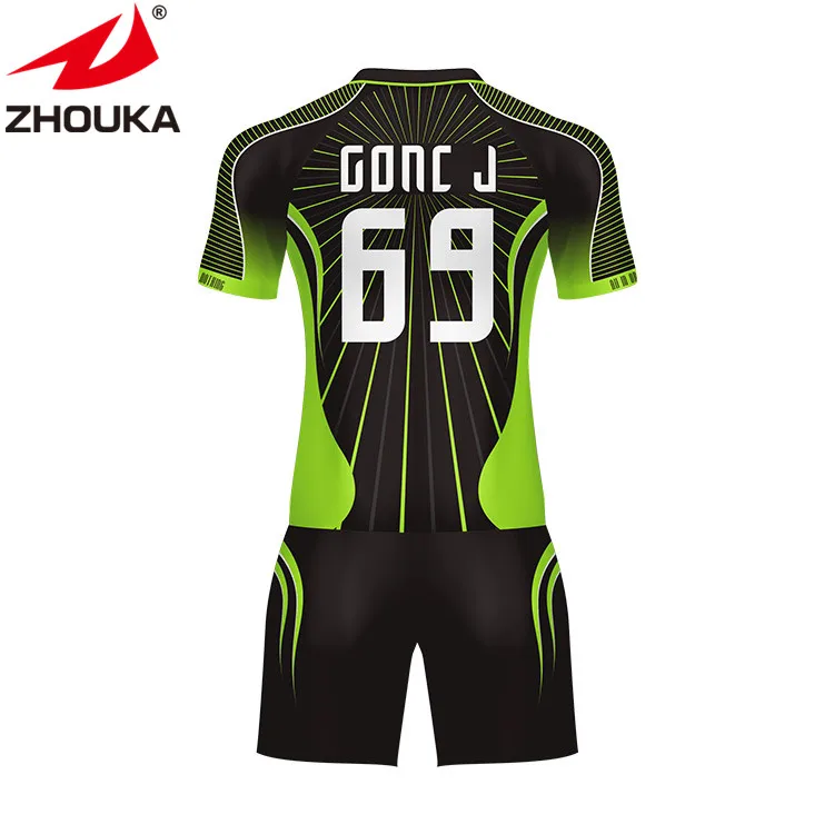Best quality green soccer uniform football soccer shirts jersey sublimation soccer custom uniforms