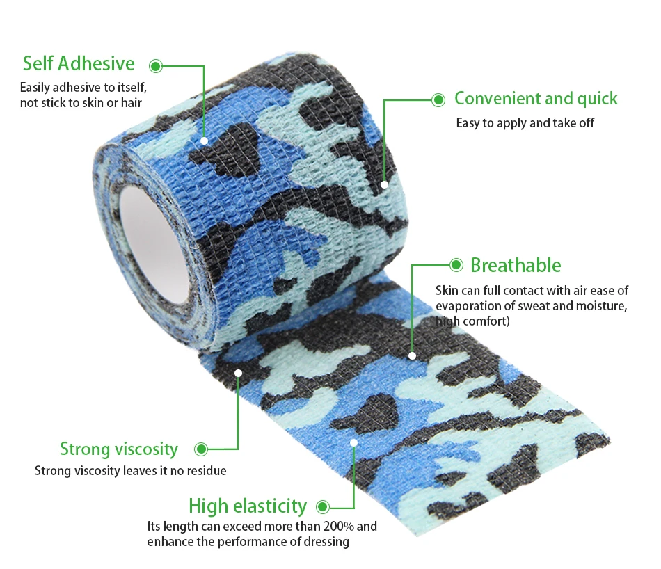 AUPCON manufacturers in China Camouflage self-adhesive bandage For Soreness on Wrist and Ankle