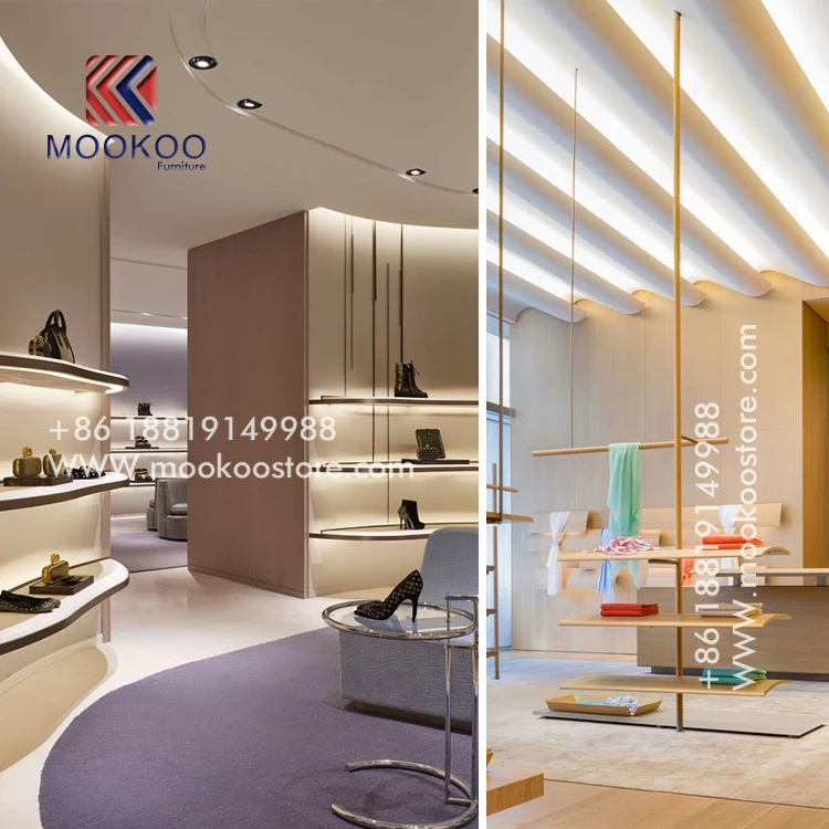 High End Golden Shopping Mall Bags Store Interior Design