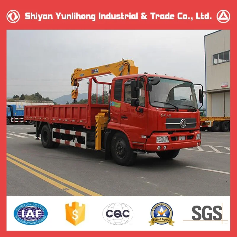 Dongfeng 4x2 15 ton 6 wheel Dump Truck With mounted 8 Tons Telescopic Boom Mounted Crane For Sale